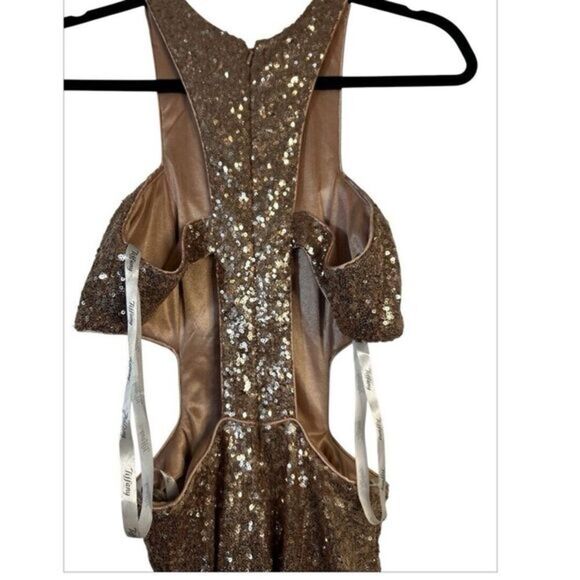 Rose Gold‎ Sequins Gown By Tiffany Designs, Backless Dress 6 Prom formal - Picture 8 of 10